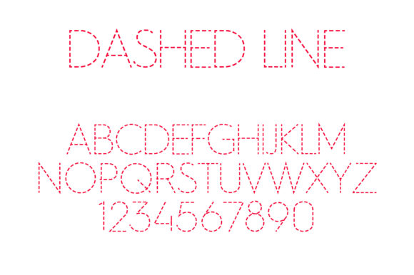 Dashed Line Font for Creative Projects