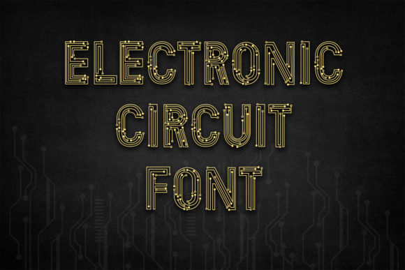 Electronic Circuit Font for Bold Branding