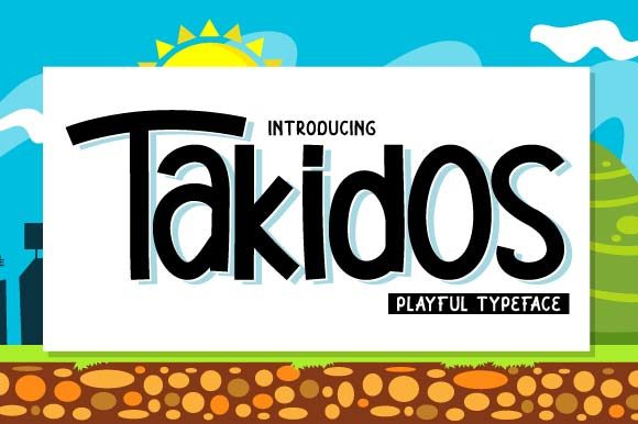 Takidos Display Font for Trendy and Playful Campaigns